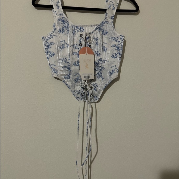 Selkie corset the bed & breakfast duchess corset XS blue and white - Picture 2 of 9